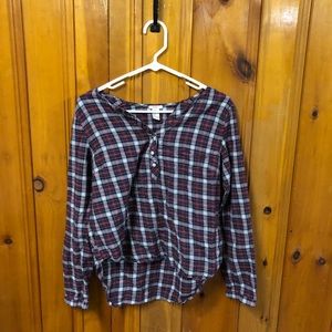Plaid midway button shirt